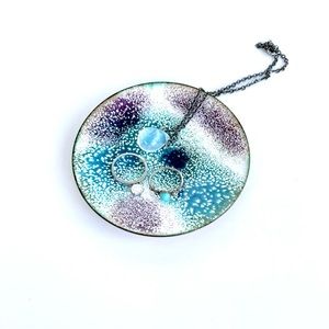 Vintage Enamelled Copper Trinket Dish